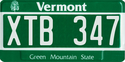 VT license plate XTB347