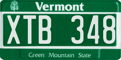 VT license plate XTB348
