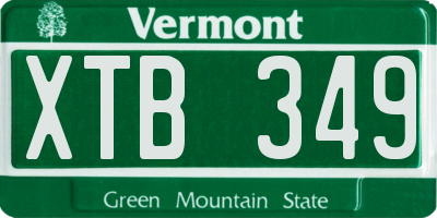 VT license plate XTB349