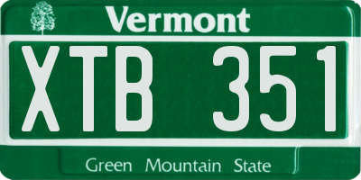 VT license plate XTB351