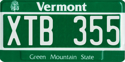 VT license plate XTB355