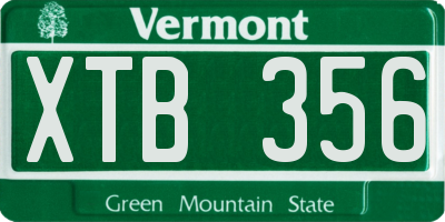 VT license plate XTB356
