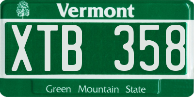 VT license plate XTB358