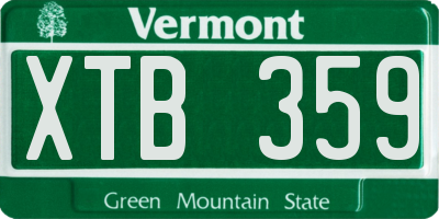 VT license plate XTB359