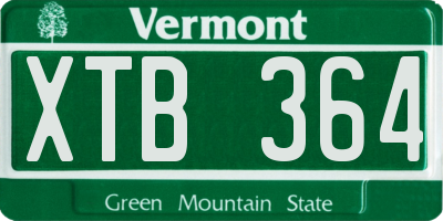 VT license plate XTB364