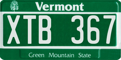 VT license plate XTB367
