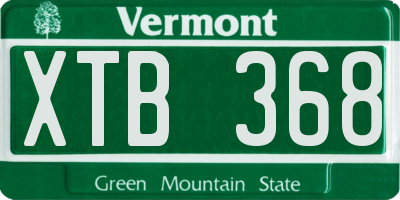 VT license plate XTB368