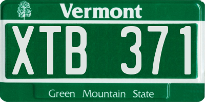 VT license plate XTB371