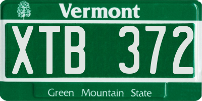 VT license plate XTB372