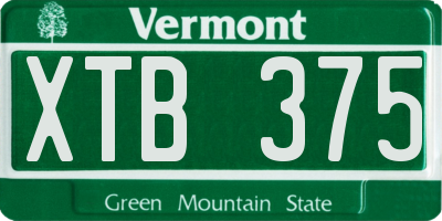 VT license plate XTB375