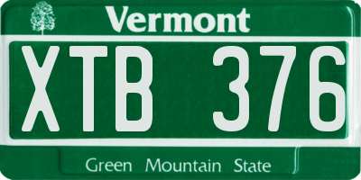VT license plate XTB376