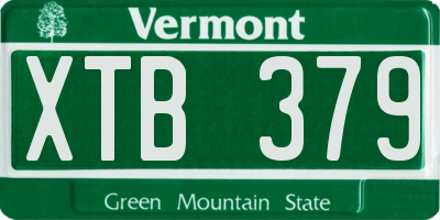 VT license plate XTB379