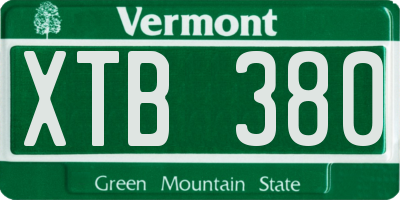 VT license plate XTB380