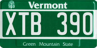 VT license plate XTB390