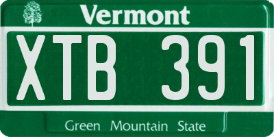 VT license plate XTB391
