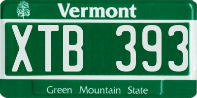 VT license plate XTB393