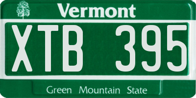 VT license plate XTB395