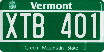 VT license plate XTB401