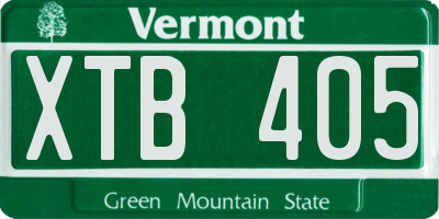 VT license plate XTB405