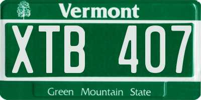 VT license plate XTB407