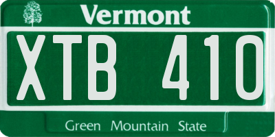 VT license plate XTB410