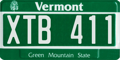 VT license plate XTB411