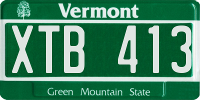 VT license plate XTB413