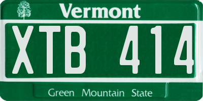 VT license plate XTB414