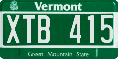 VT license plate XTB415