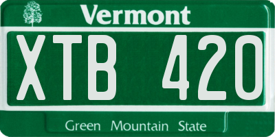 VT license plate XTB420