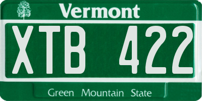 VT license plate XTB422