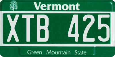 VT license plate XTB425