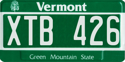 VT license plate XTB426