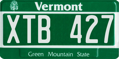 VT license plate XTB427