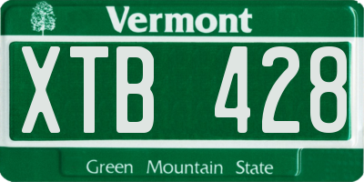 VT license plate XTB428