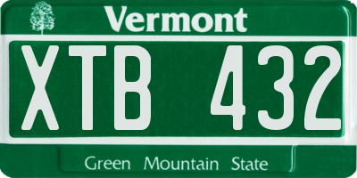 VT license plate XTB432