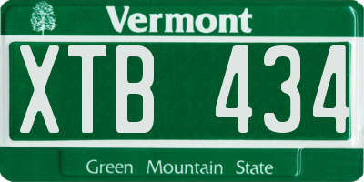 VT license plate XTB434