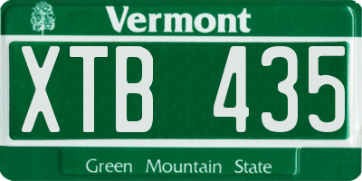 VT license plate XTB435