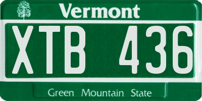 VT license plate XTB436