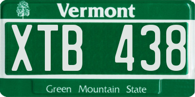 VT license plate XTB438