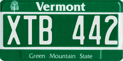 VT license plate XTB442