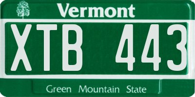 VT license plate XTB443