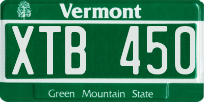 VT license plate XTB450