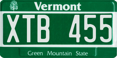 VT license plate XTB455