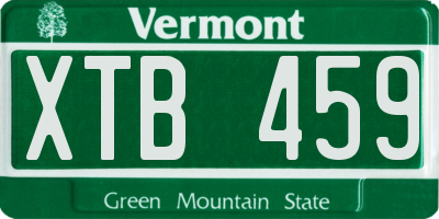 VT license plate XTB459