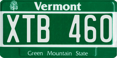 VT license plate XTB460