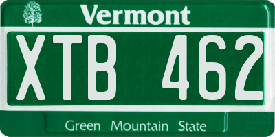 VT license plate XTB462