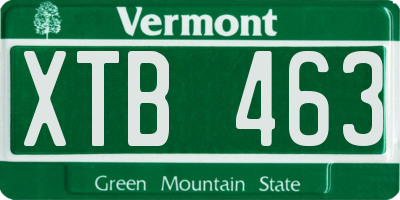 VT license plate XTB463