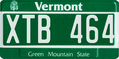 VT license plate XTB464