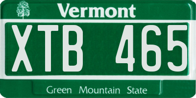 VT license plate XTB465